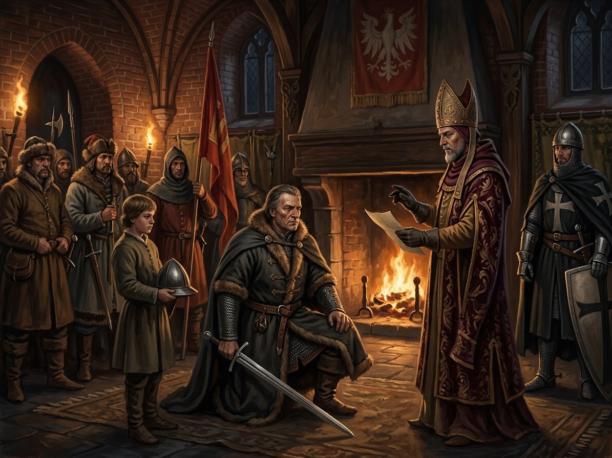 Grodno: Žygimantas sworn Grand Duke before Oleśnicki (Jogaila absent)