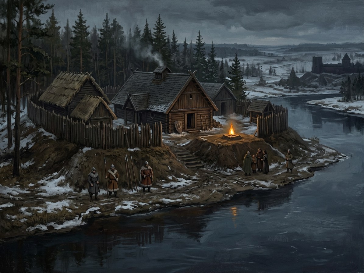 Kęstutis's hunting lodge beyond the Neris