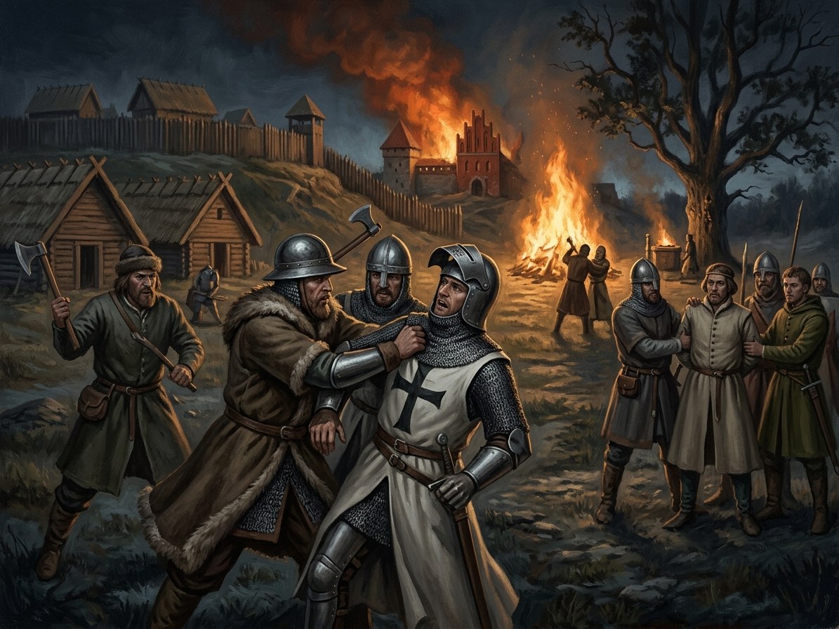 The break: Ritterswerder guests seized, Order forts burned