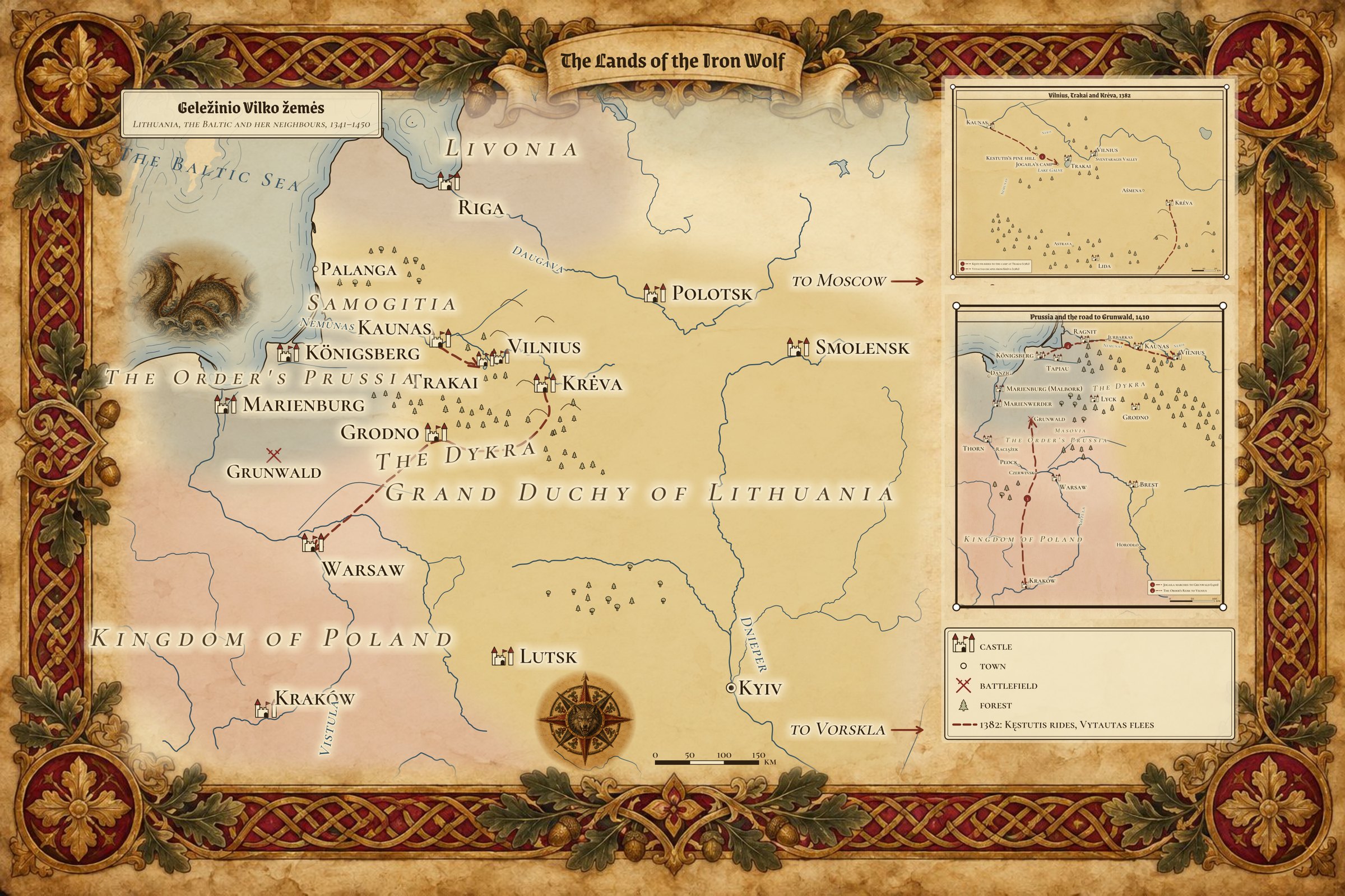 The Lands of the Iron Wolf: a painted map of Lithuania, the Baltic and her neighbours, 1341–1450